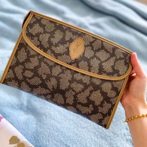 YSL vintage giraffe print clutch / makeup bag / purse